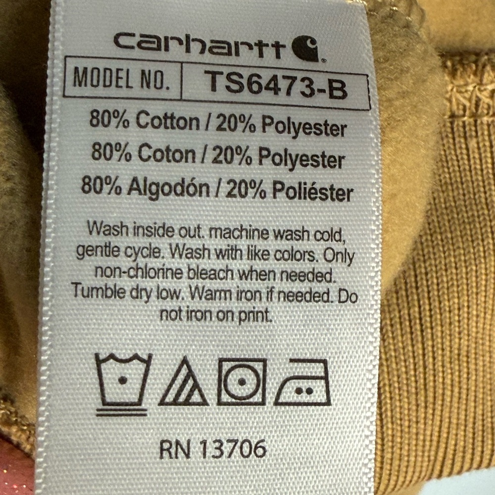 Carhartt Beige Camo Logo Hoodie Youth XL 18/20 - Picture 4 of 6